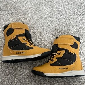 Merrell Kids Yellow and Black Waterproof Snow Boots